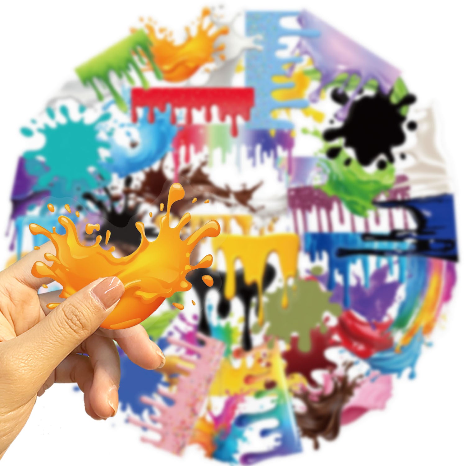 50 Colorful Dopamine paint PET Stickers