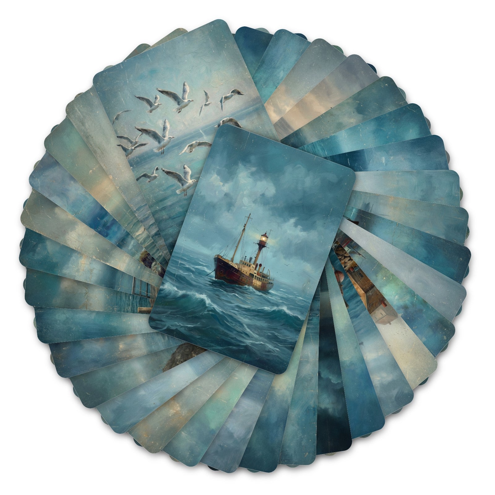 Lighthouse Sea View Cardstock 36pcs (2.36 × 3.5 inch)