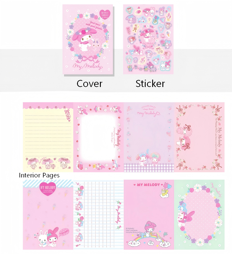 Wreath My Melody Sticky Note Pad -128Pcs each pack