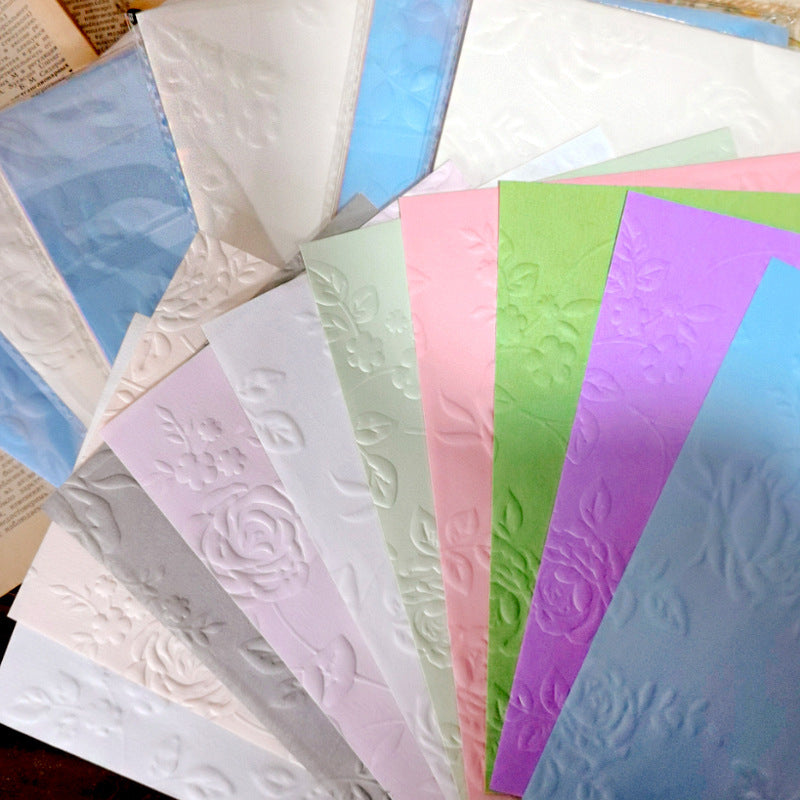 0408 Rose Embossed Paper -10Pcs each pack