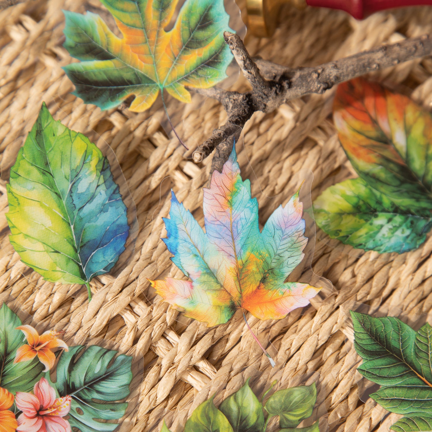 0723 Leaves PET sticker -15Pcs each pack