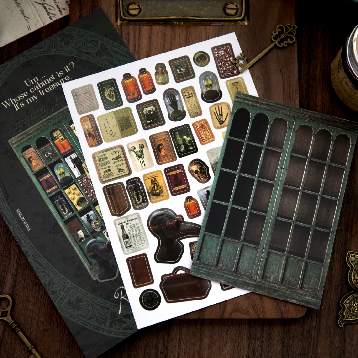 Vintage Treasure scene sticker