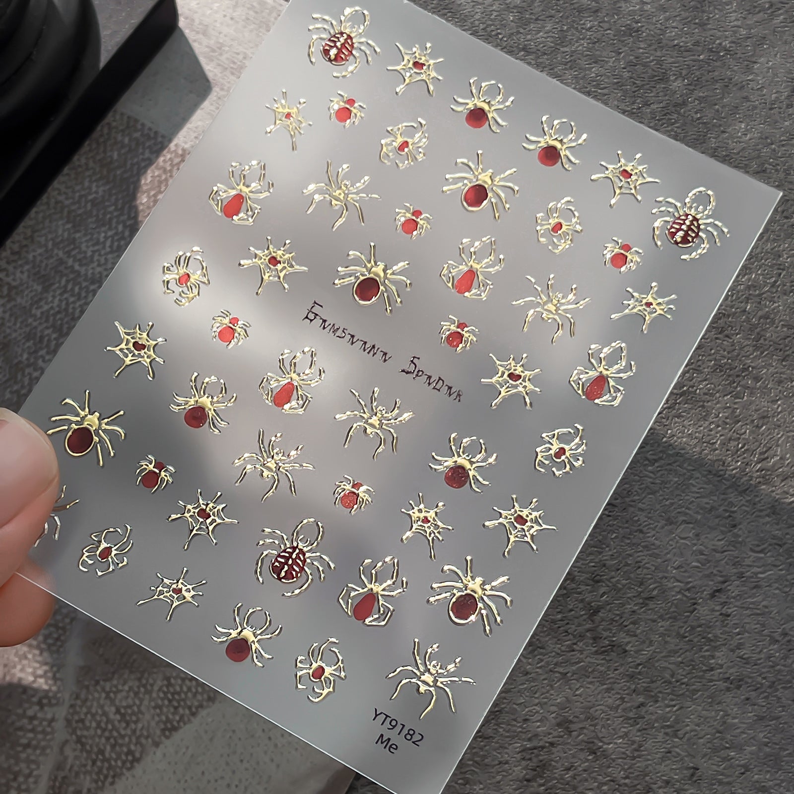 M326- Spider Embossed Mini sticker 1 Pcs