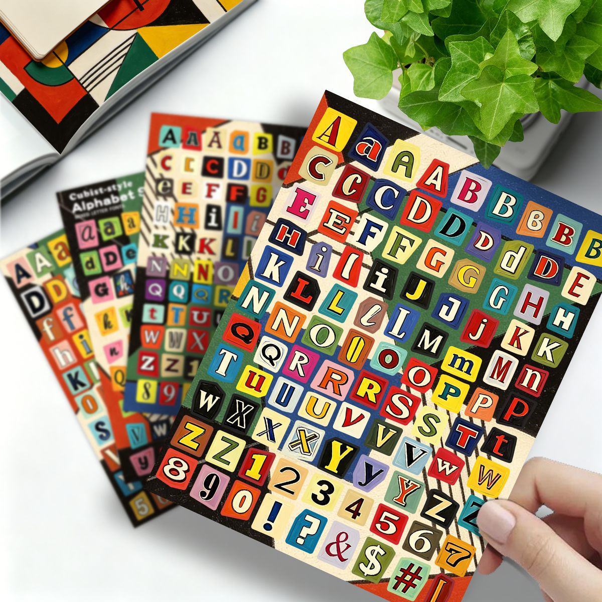Colorful English Letters PVS Stickers -4pcs each pack