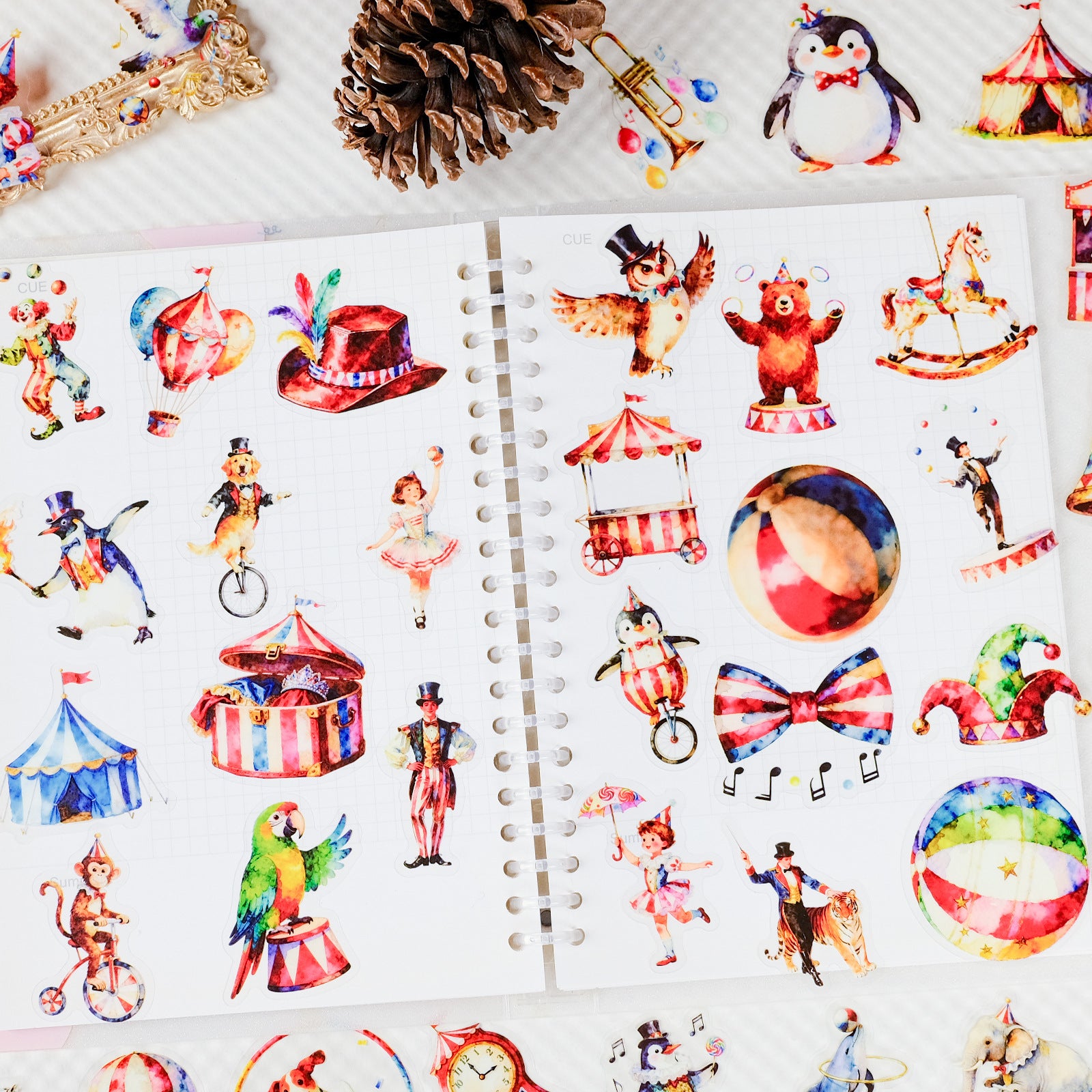 1227 56 Vintage Circus PET stickers