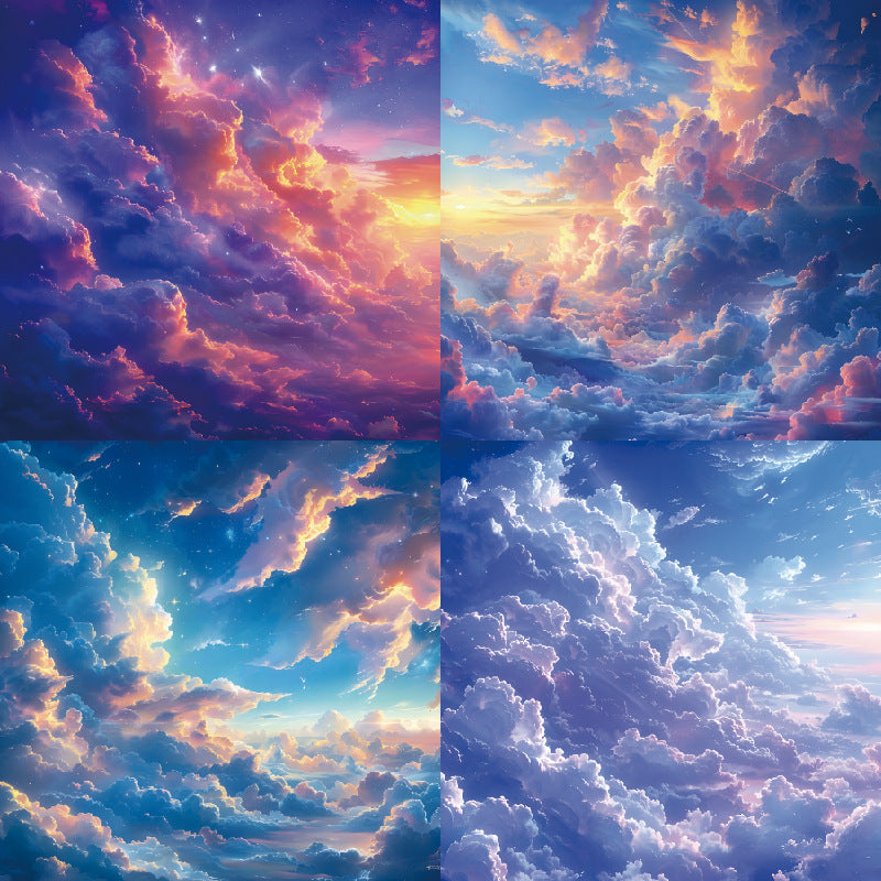 0531 Clear clouds background paper 22001A -24Pcs each pack