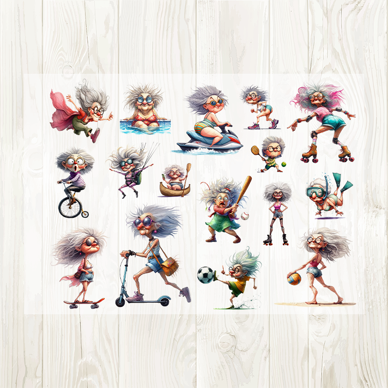 A4 The Athletic Grandma matte PET pre-cut large sticker 1 pack 2 sheets