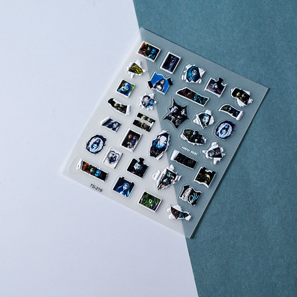 1009 M236- Corpse Bride Embossed Mini sticker 1 Pcs