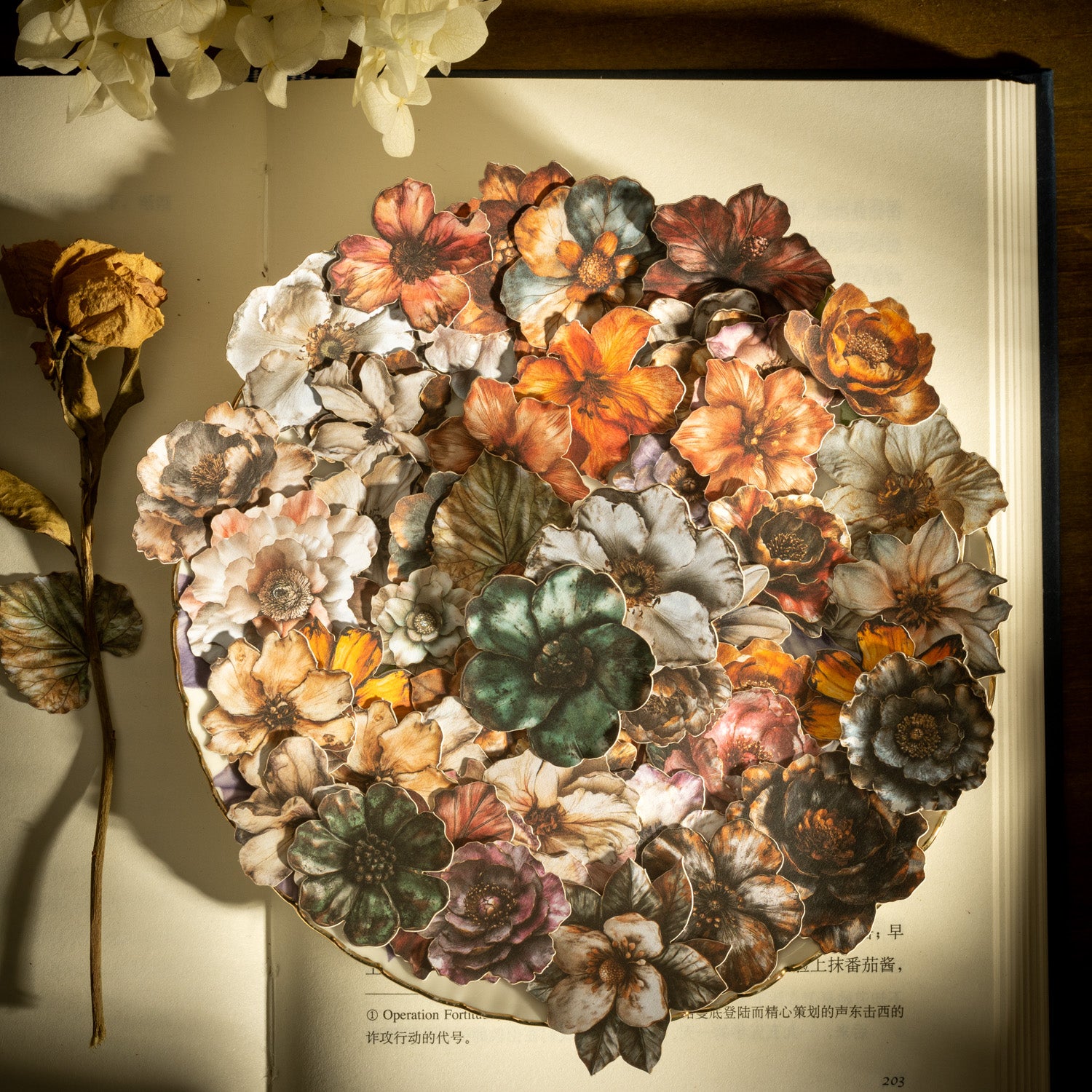 0610 Flowers cardstock sticker -100Pcs each pack