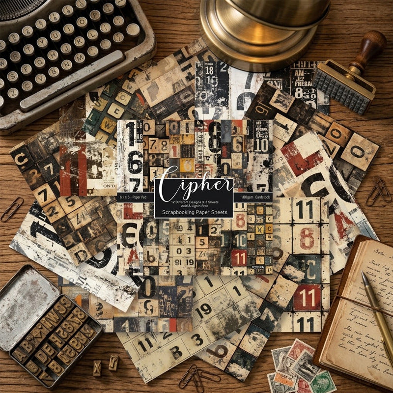 Cipher Background Paper -24Pcs each pack