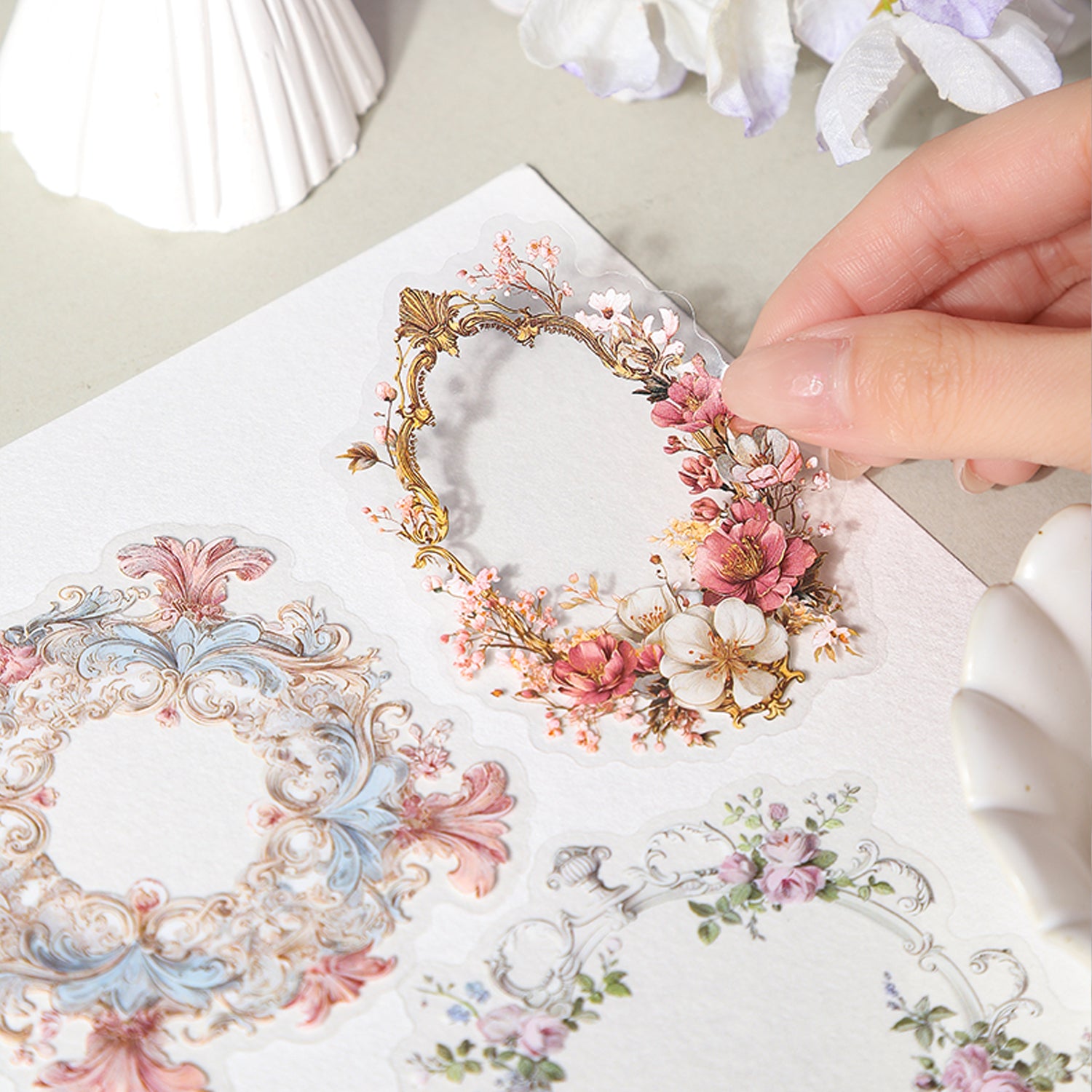 Rococo Letter PET Stickers -16Pcs each pack