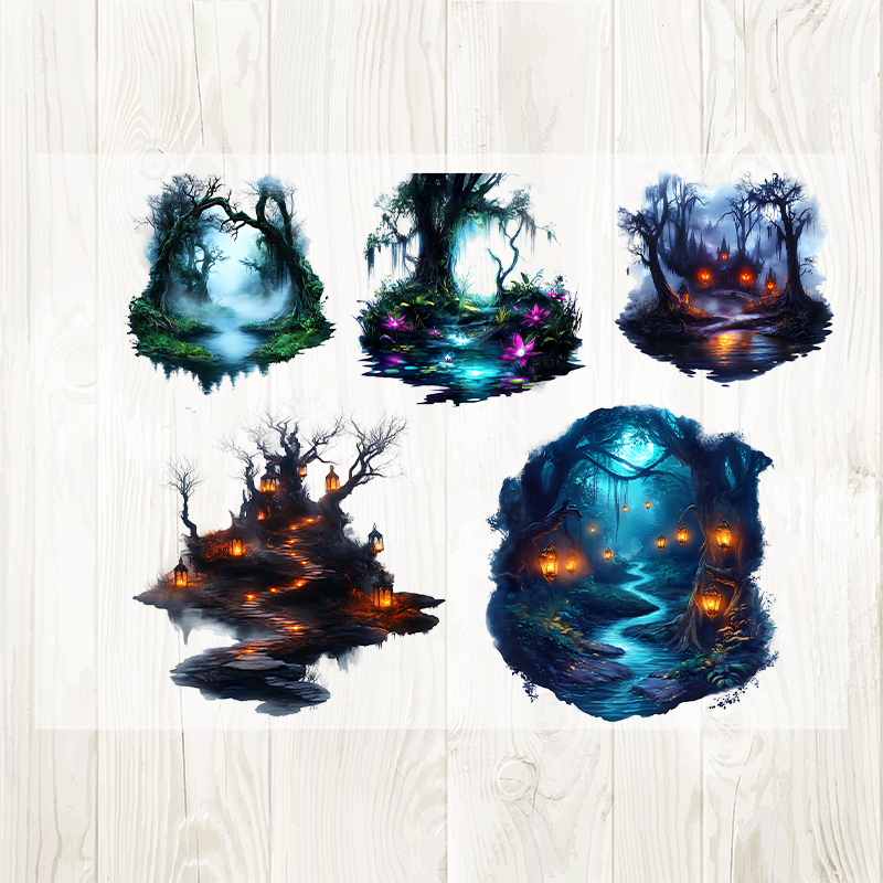 A4 Dark Swamp matte PET pre-cut large sticker 1 pack 2 sheets