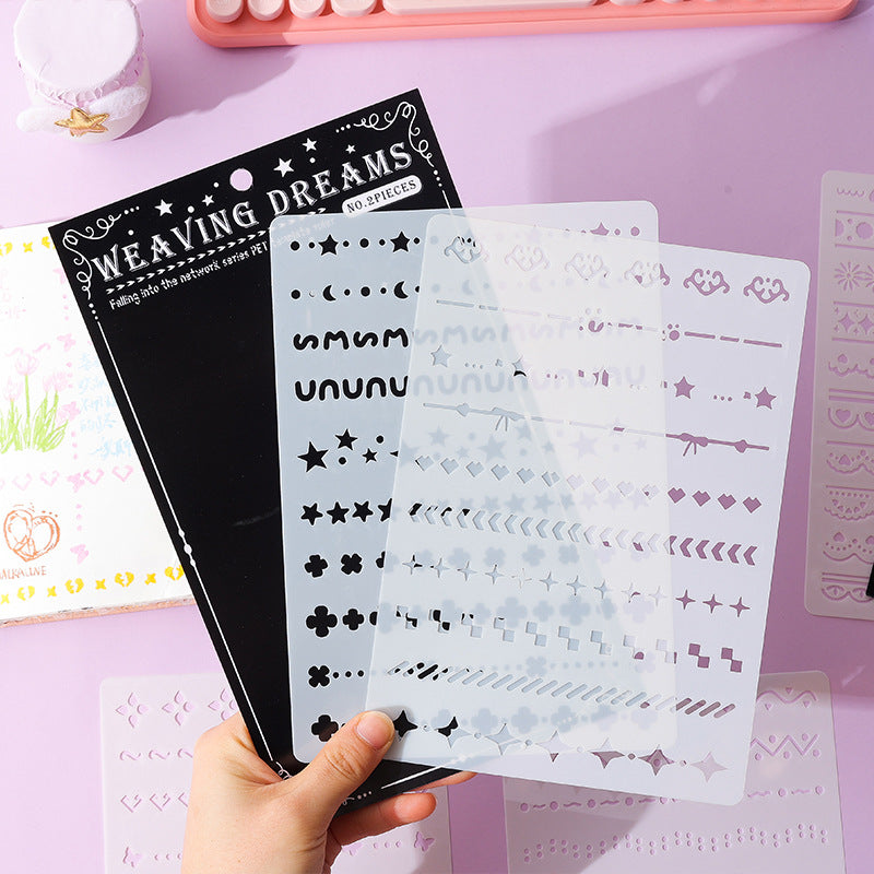 0510 Faling into the network Series PET Stencil *2Pcs