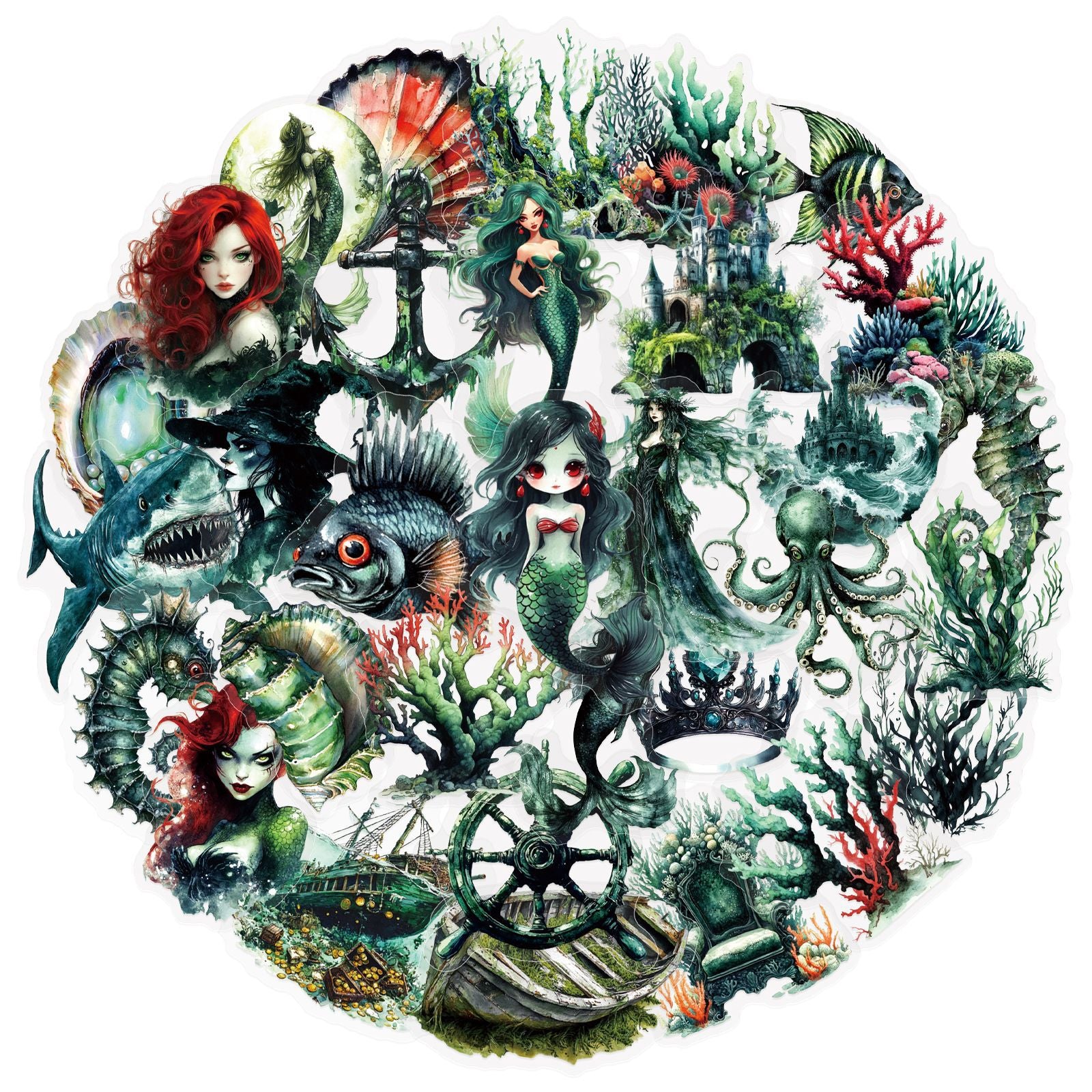 260302 50 Evil Mermaid PET Sticker