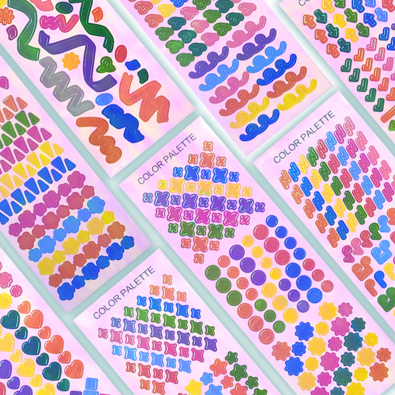 0513 Colorful Decorative Stickers 1 pack 2 pcs