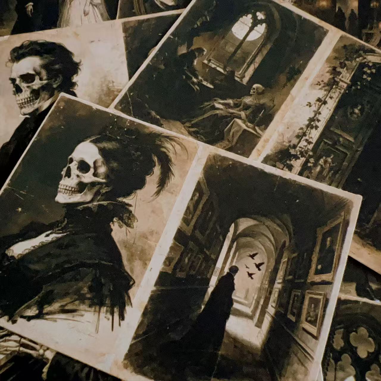 Vintage Gothic Skeleton Earl paper (14cm x 20cm) -8Pcs each pack