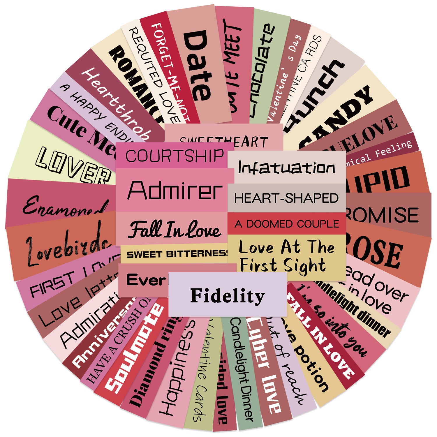 50 Valentine's Day graffiti text Stickers