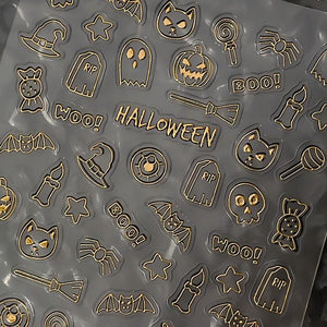 Golden Halloween mini sticker sheet