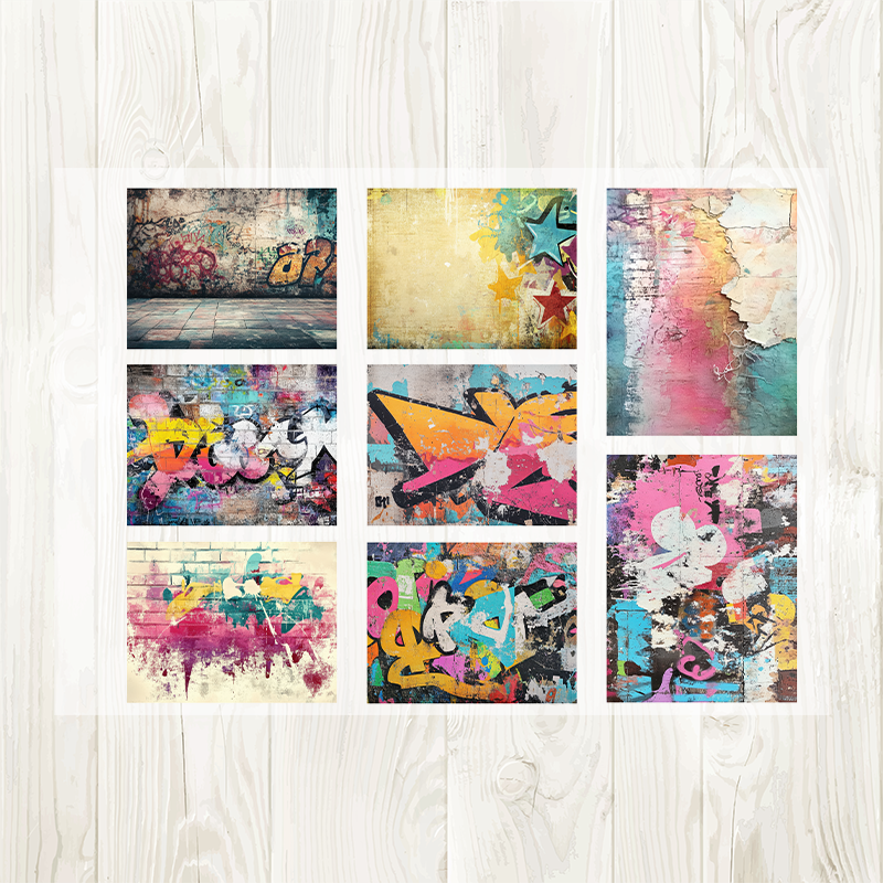 A4 Graffiti and the Old Woman matte PET pre-cut large sticker 1 pack 2 sheets