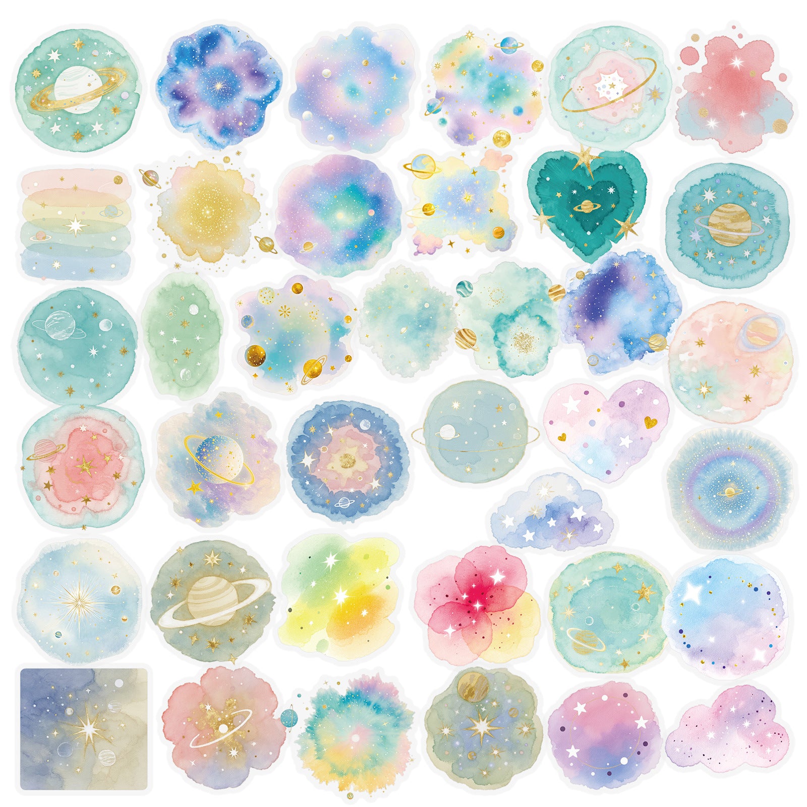 0919 56 Watercolor starry sky PET sticker