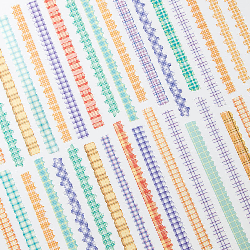 0622 Plaid lace Washi Stickers -20Pcs each pack
