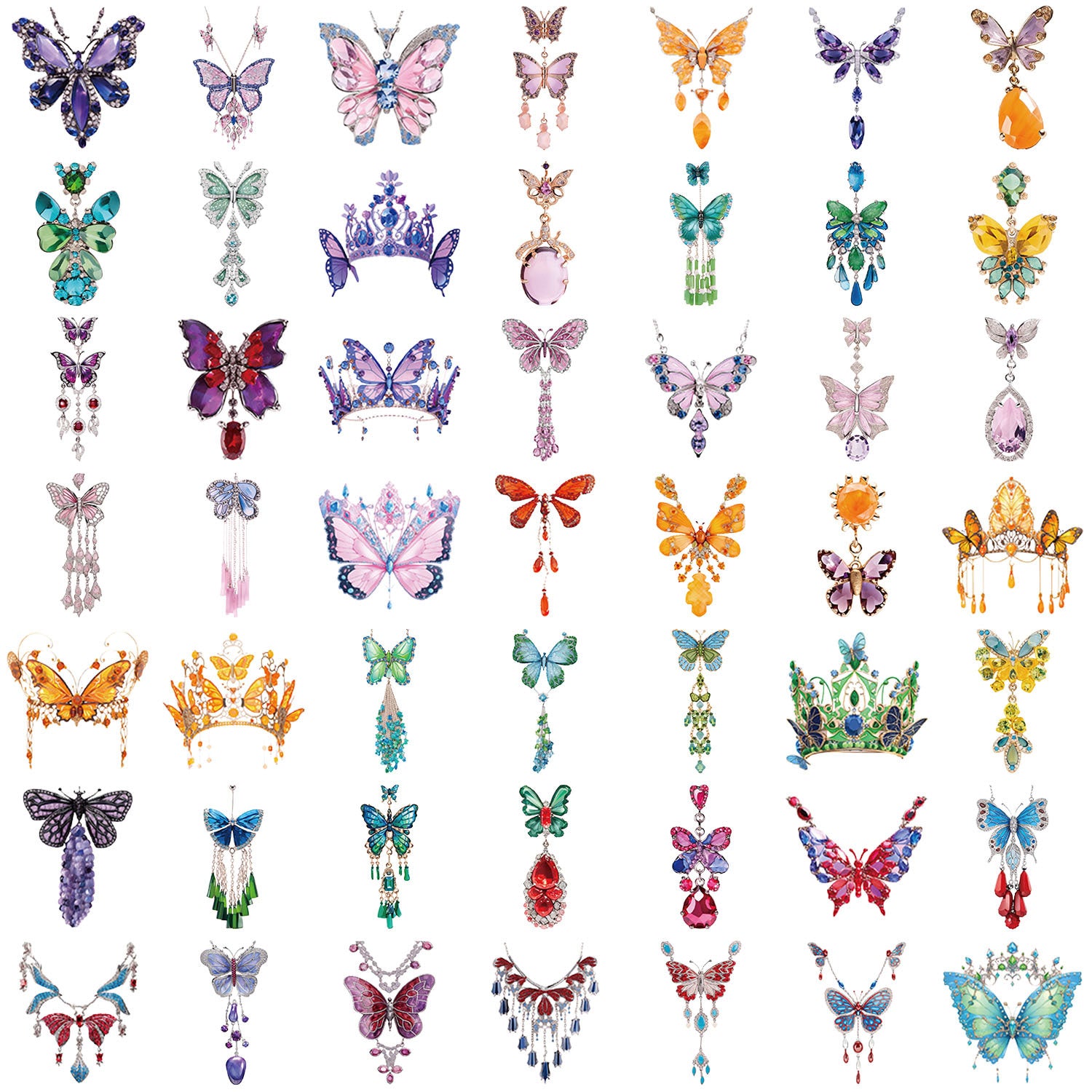 0719 50 Butterfly jewelry PET sticker