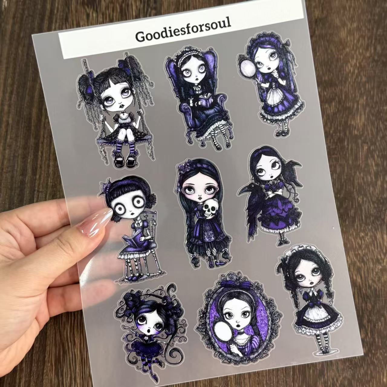 A5 Gothic doll PET sticker 1pcs