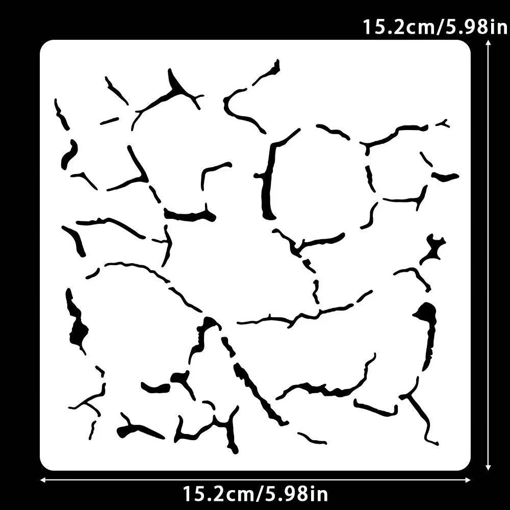0728 Crack pattern stencil 15.2CM*15.2CM