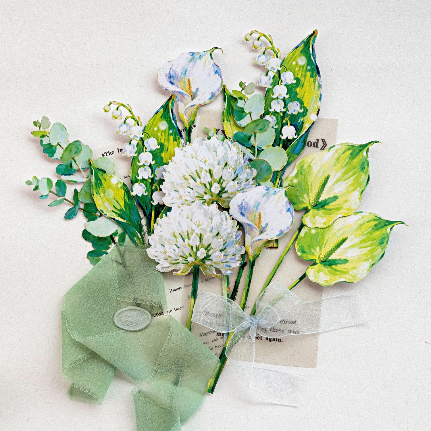 Flowers for You Cardstock Stickers -10Pcs each pack