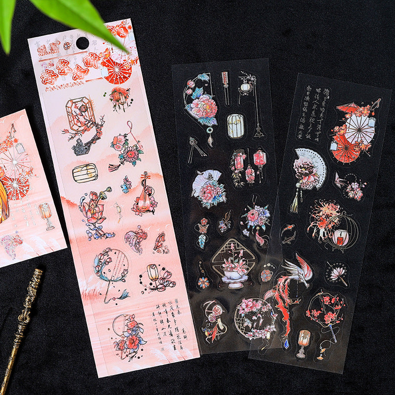 0524 Ancient Style precut PET Sticker -3Pcs each pack