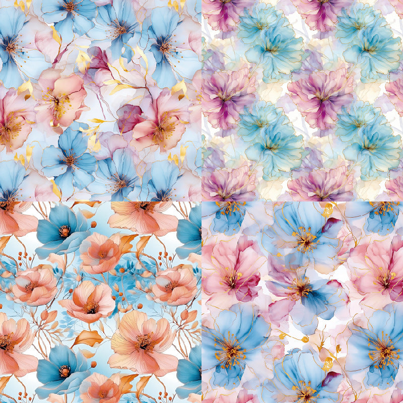 Silk flowers background paper 20001A -24Pcs each pack
