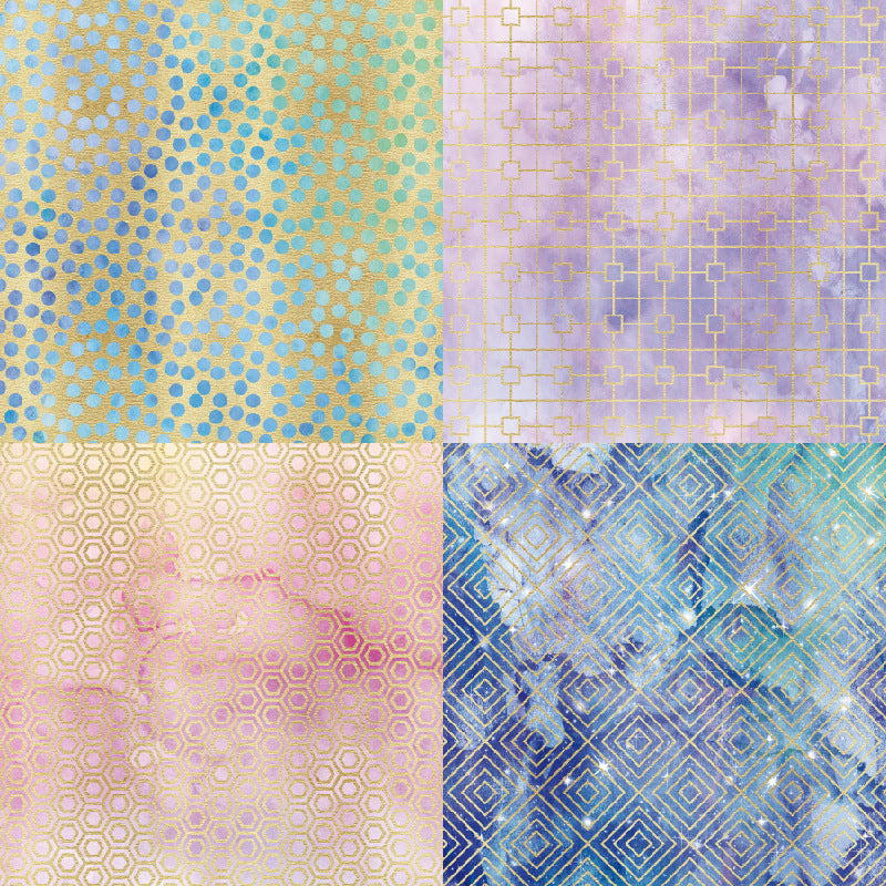 0315 Purple geometry background paper R2511 -24Pcs each pack