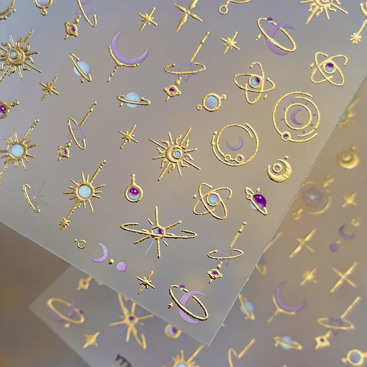 1209 M273- Planet Embossed Mini sticker 1 Pcs