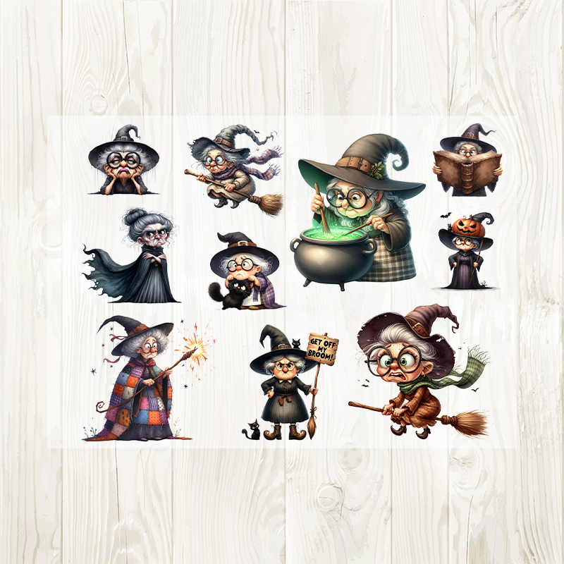 A4 Old witch matte PET pre-cut large sticker 1 pack 2 sheets