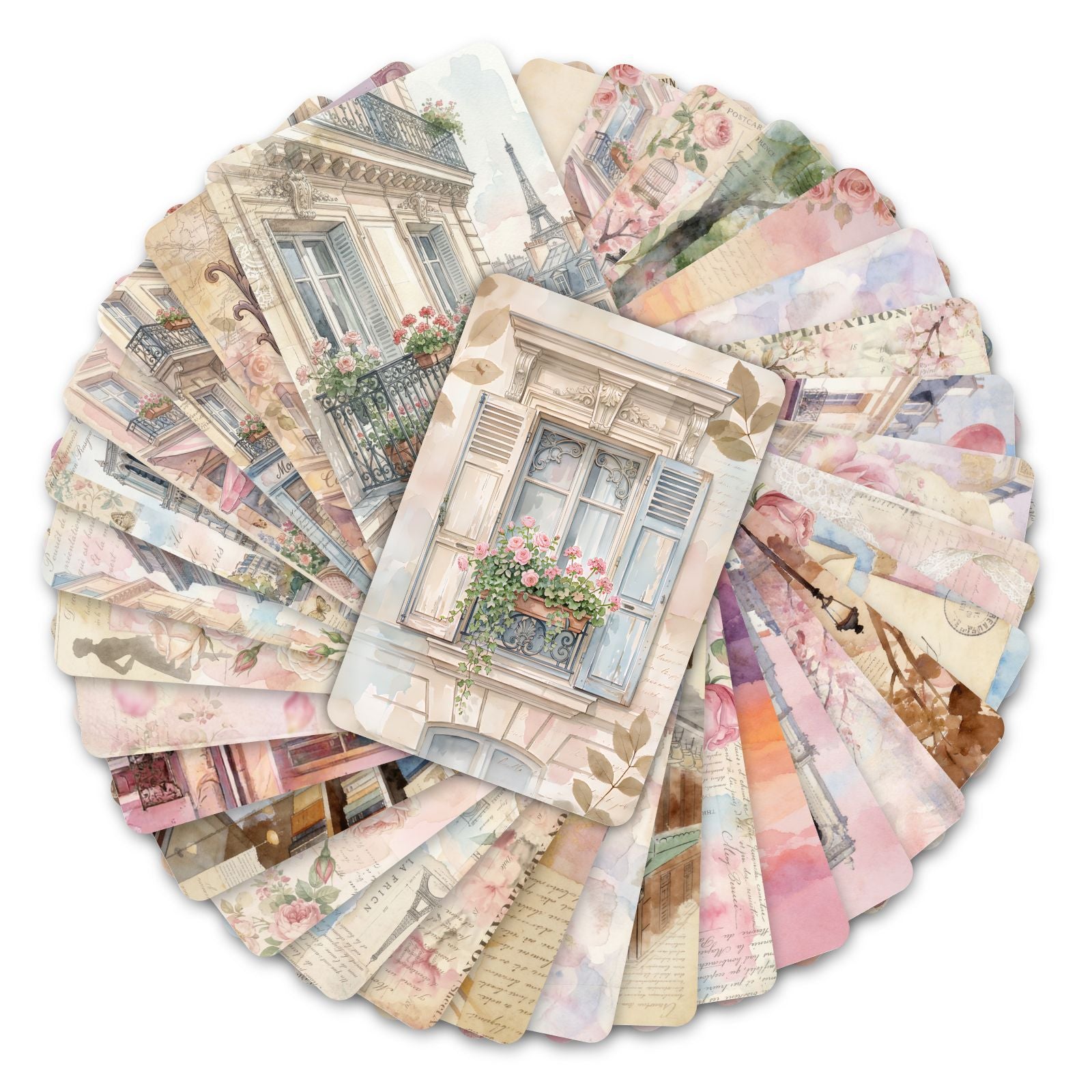 Vintage Romantic Parisian Architecture Cardstock 36pcs (2.36 × 3.5 inch)