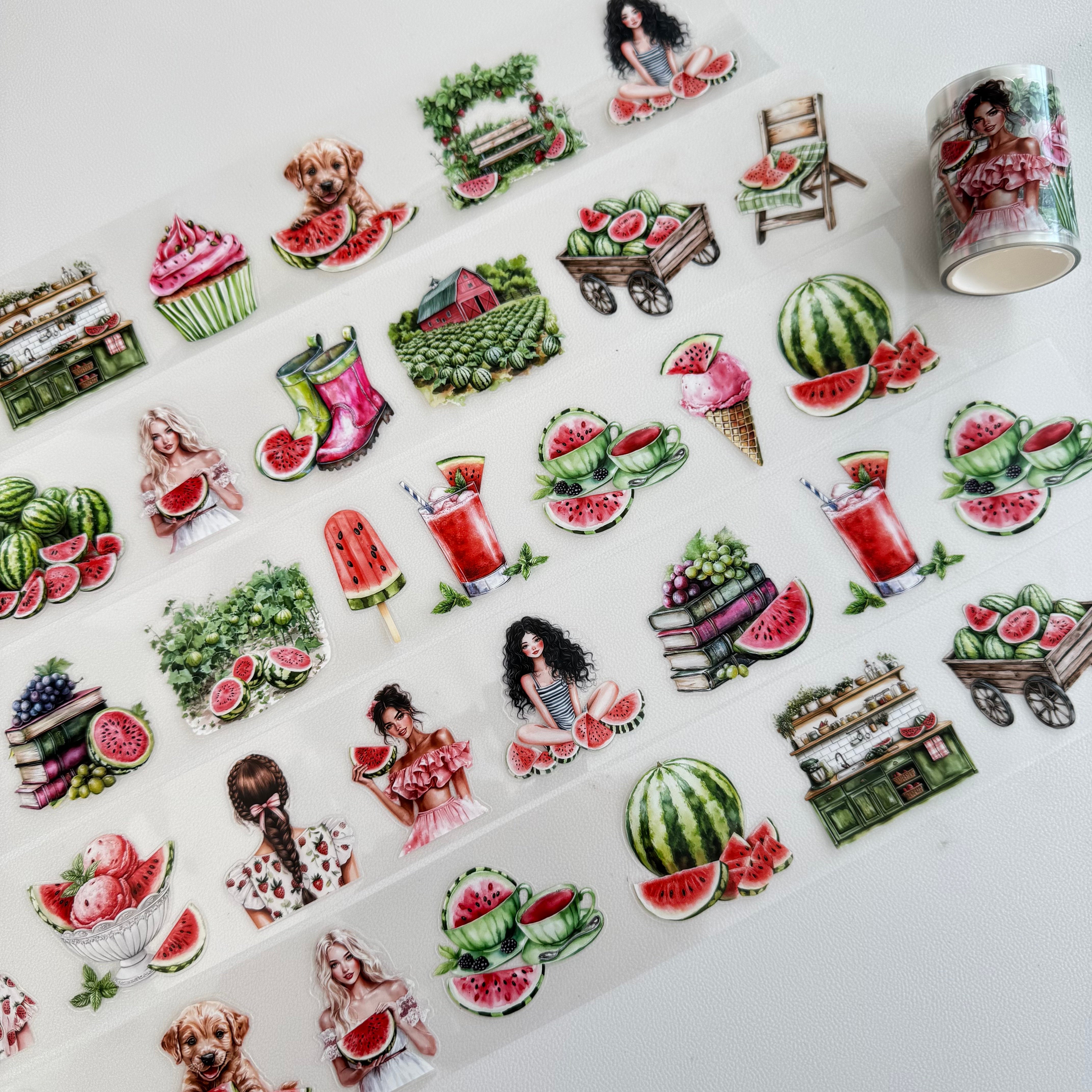 Watermelon pre-cut PET tape 1 loop 5.5CM*2M