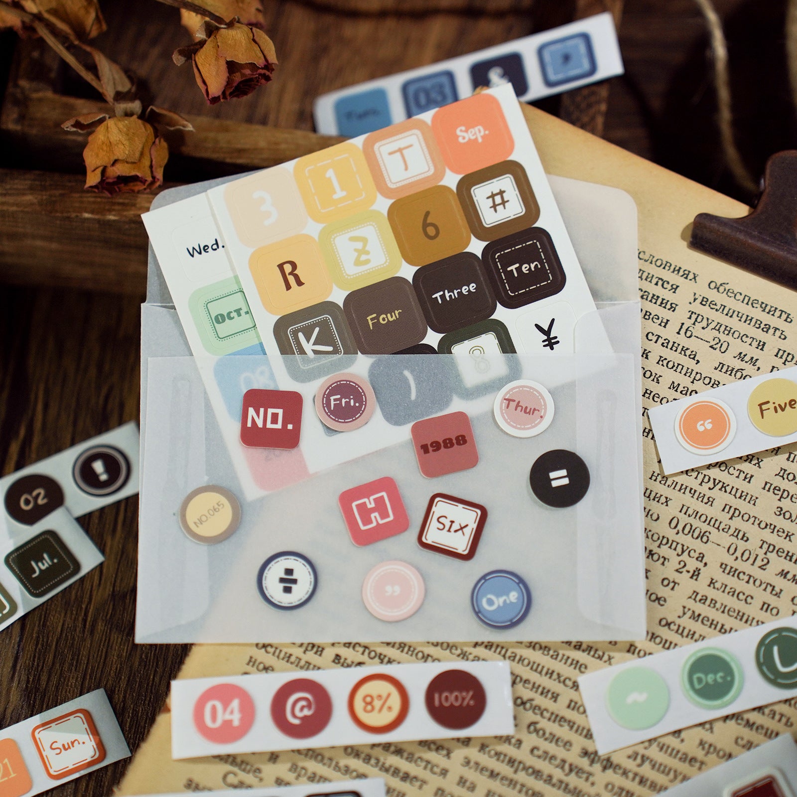 0530 Label cardstock Sticker -4pcs each pack