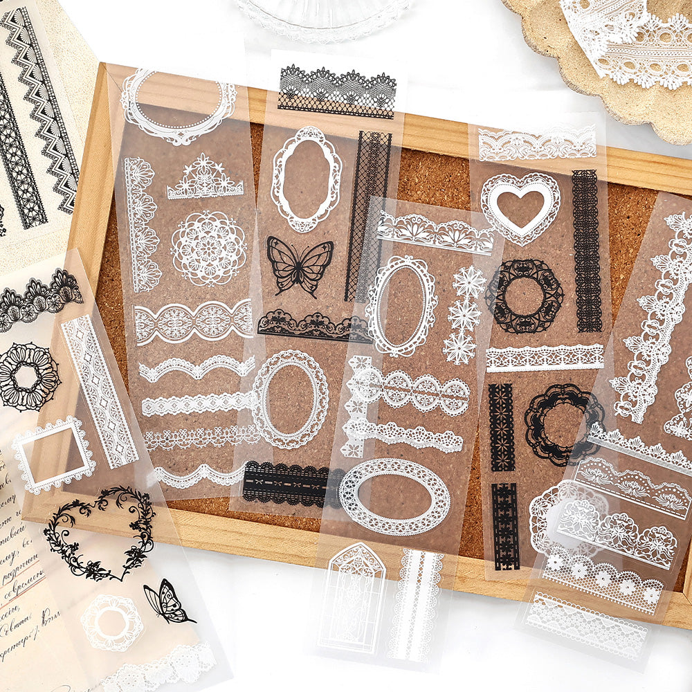 0622 Lace PET Sticker -6Pcs each pack