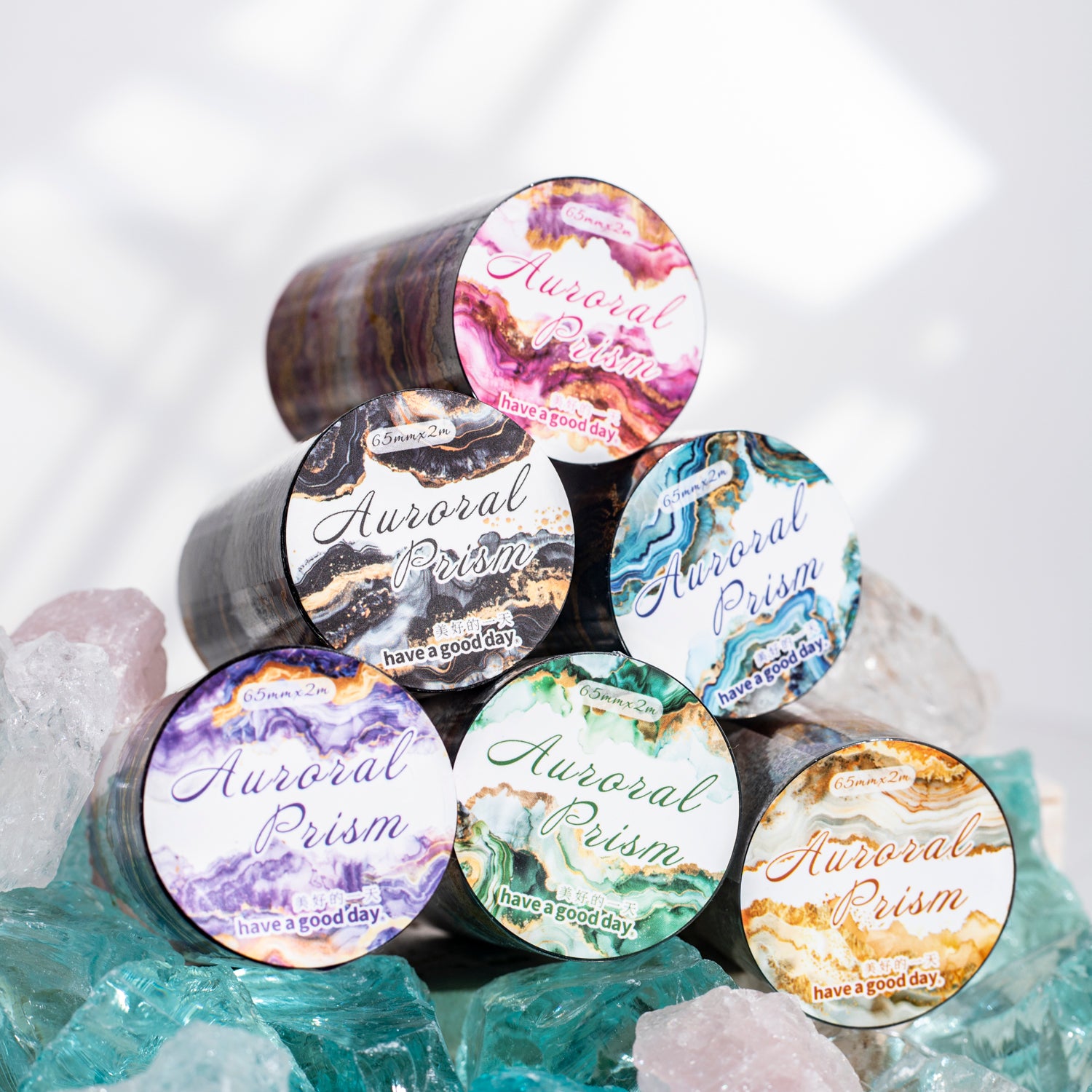 0514 Gold foil marbel PET tape -6.5CM*2M