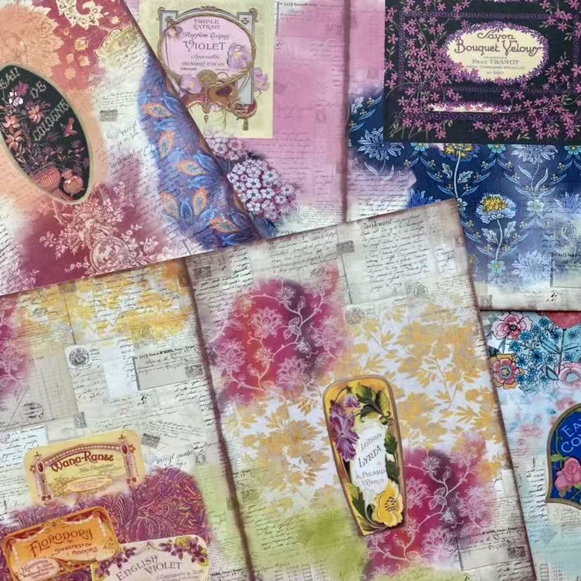 0721 A4 size Vintage Style Paper 6 pcs