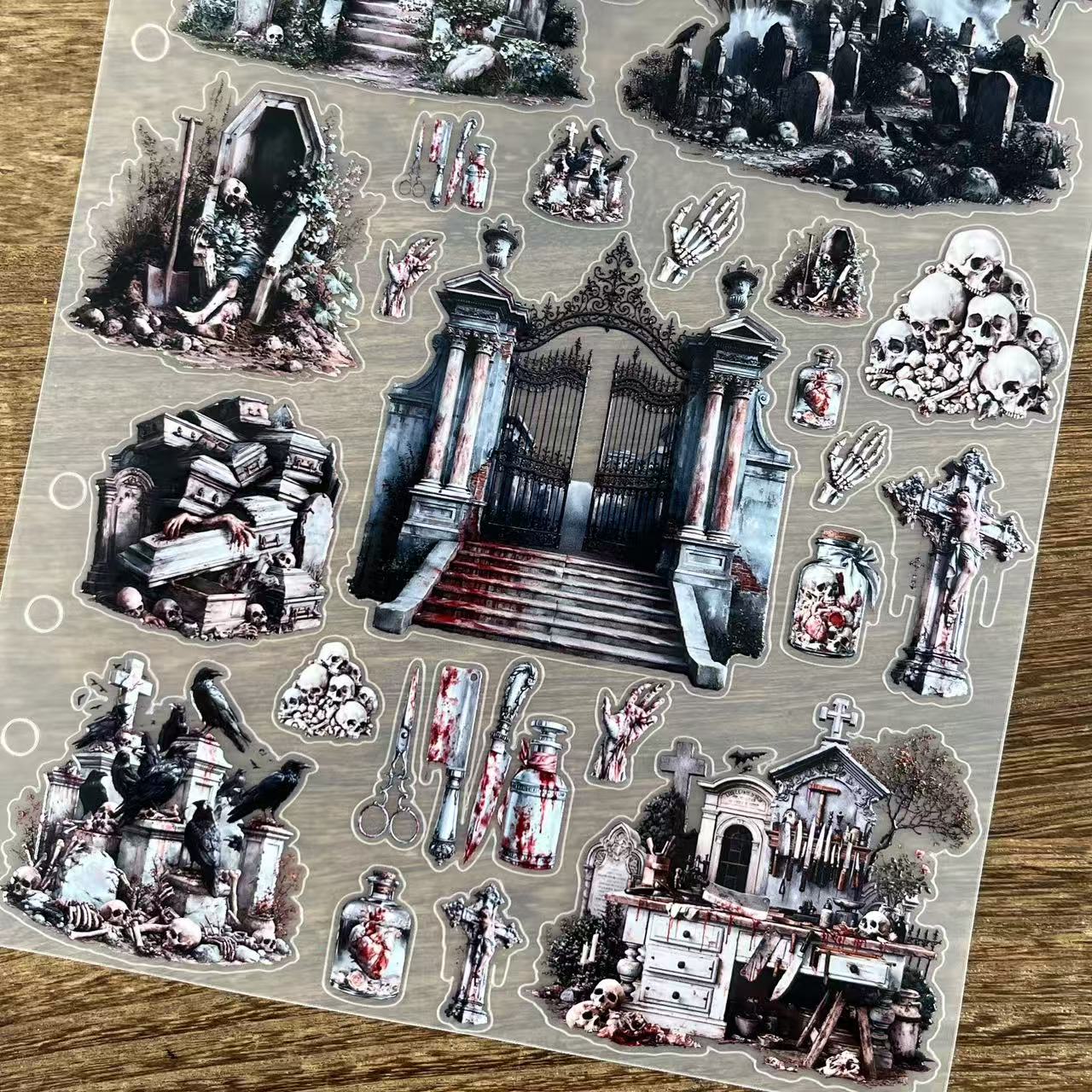 3D Horror Scenes PET Sticker 1 Pcs