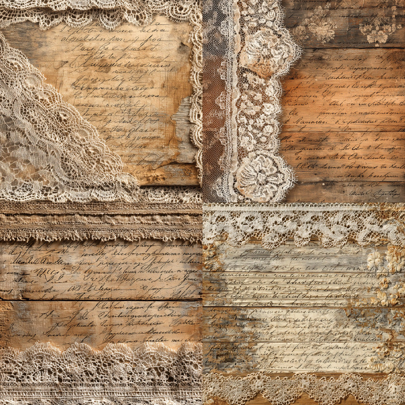 Lace letters background paper 20011A -24Pcs each pack