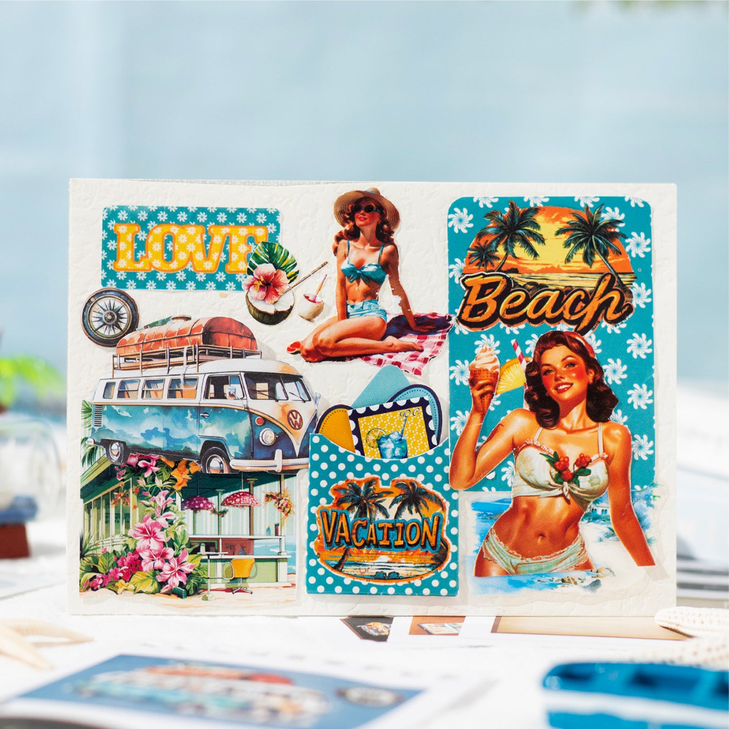 0528 Summer travel plans Paper Sticker Book -50Pcs each pack