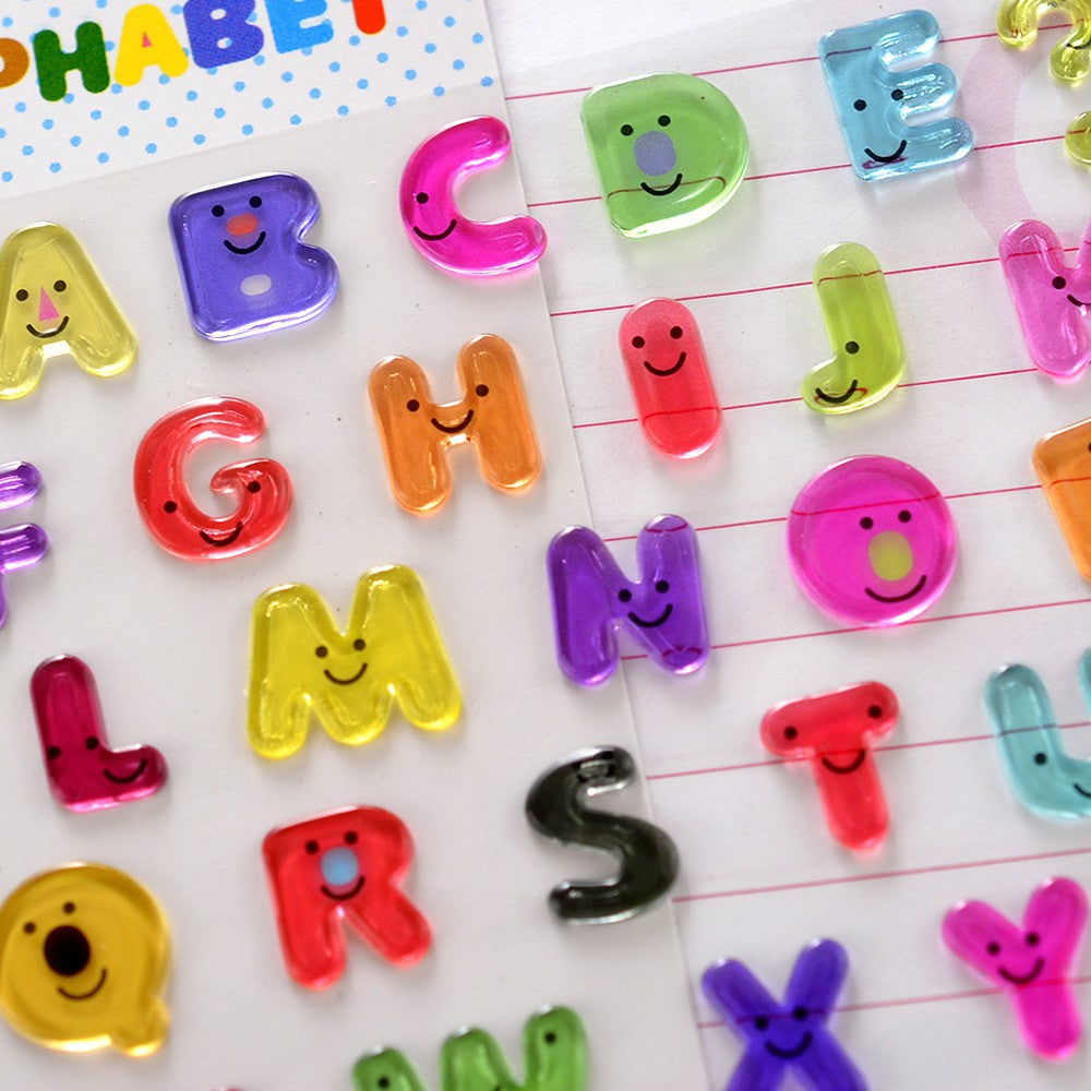 3D Colored Candy Numbers & Letters sticker -1Pcs each pack