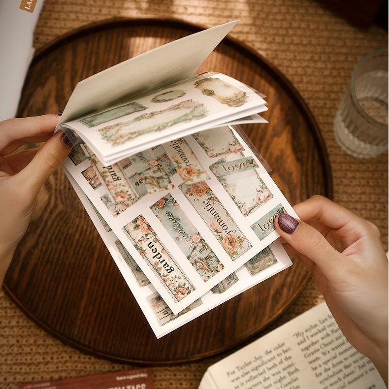 0723 Vintage old things PET & Washi *pre-cut Sticker Book -20Pcs each pack