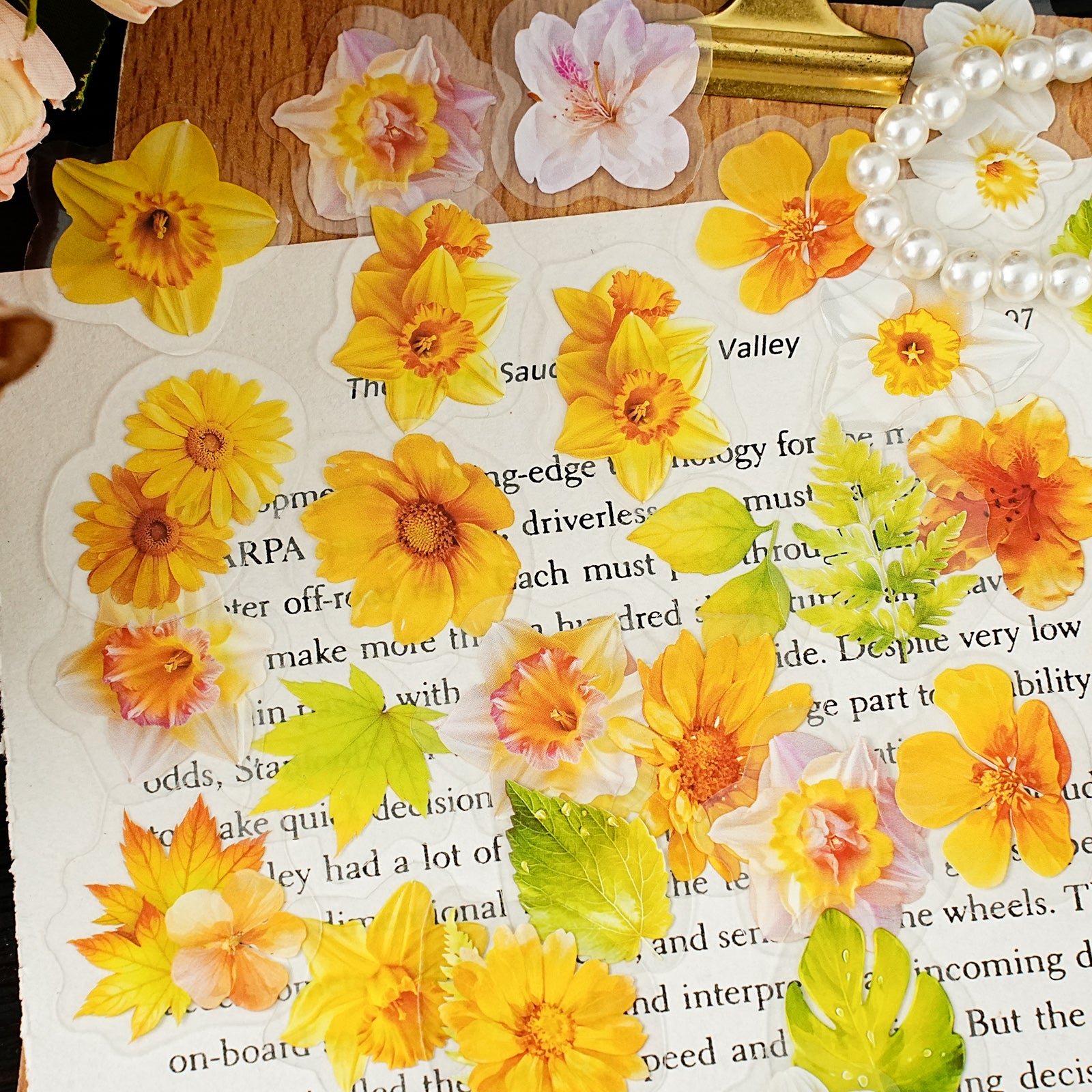 260122 Flower theme PET sticker -50Pcs each pack