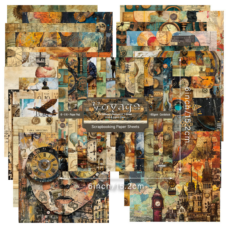 0904 Voyage background paper H2530 -24Pcs each pack