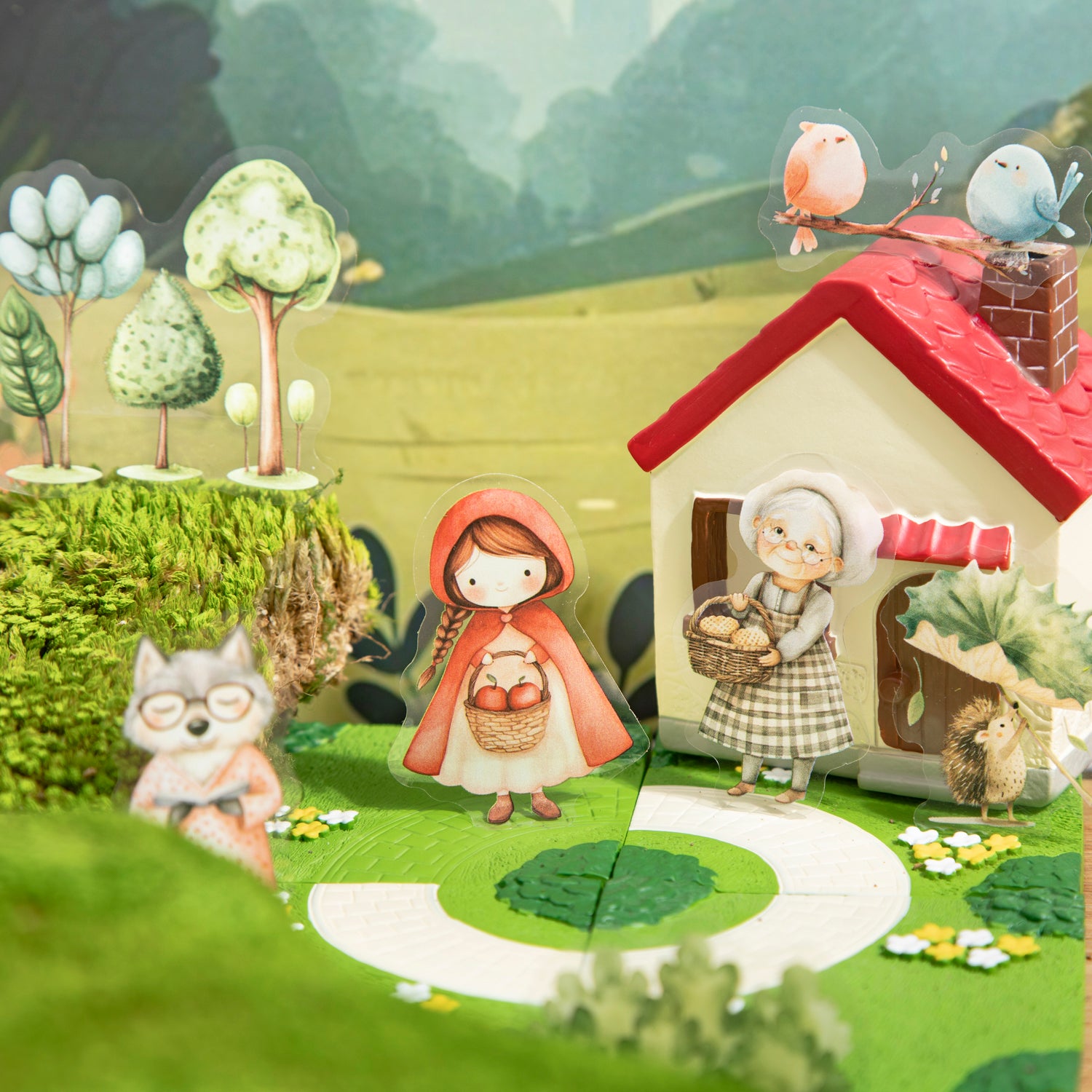 0512 Little Red Riding Hood PET Sticker -15Pcs each pack