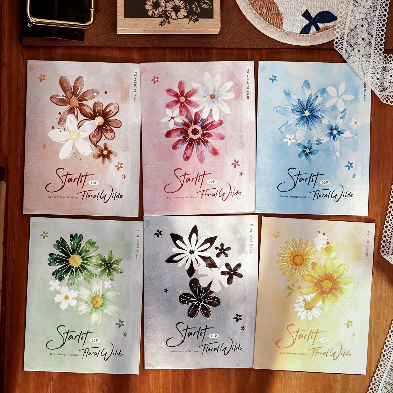 Starry Flower Wilds PET Stickers -20Pcs each pack