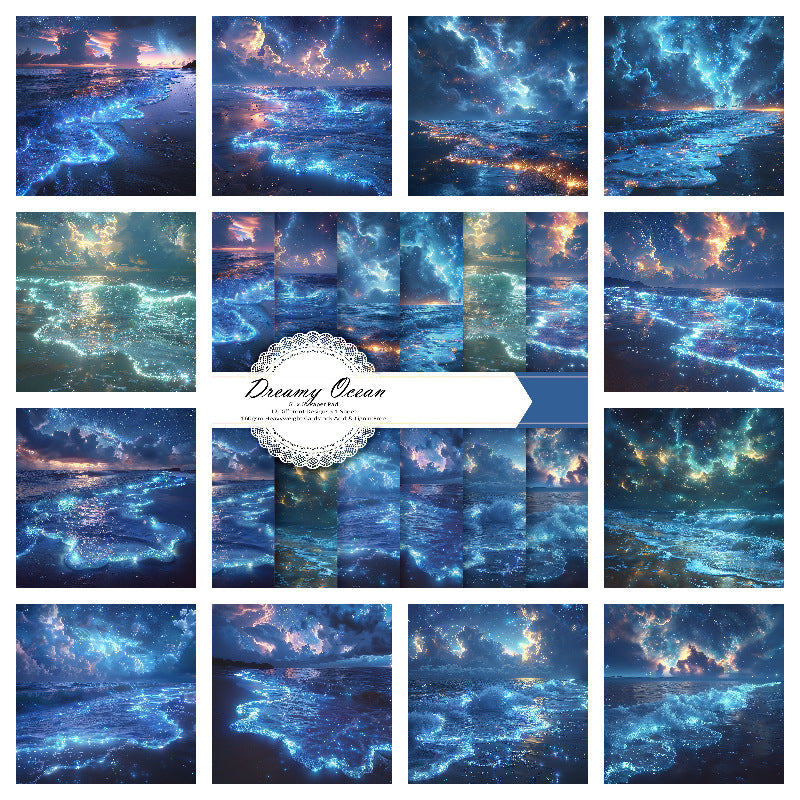Dreamy Ocean Background Paper -12Pcs each pack